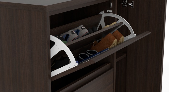 Portain Shoe Cabinet With Boot Storage (Dark Walnut)